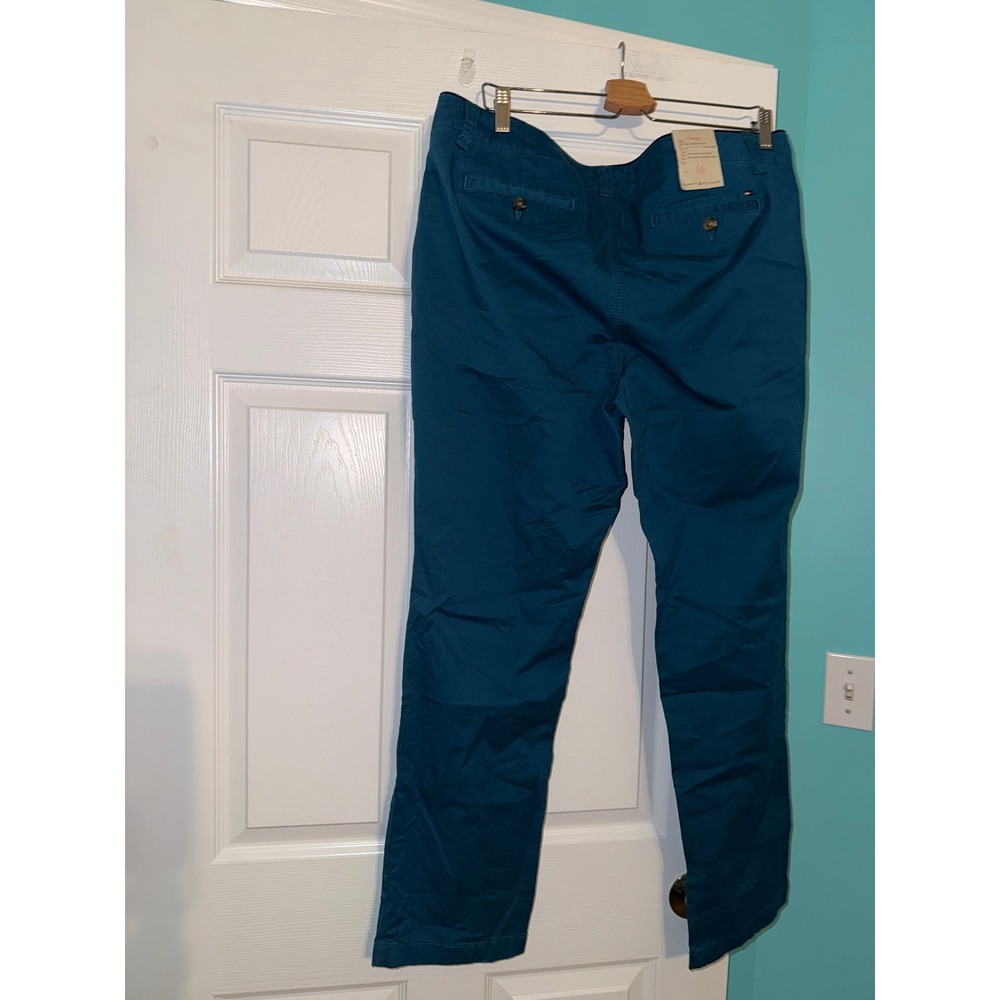Tommy Hilfiger Avery Relaxed Fit Chino Pants Teal Blue Size 16 NWT - Picture 5 of 6